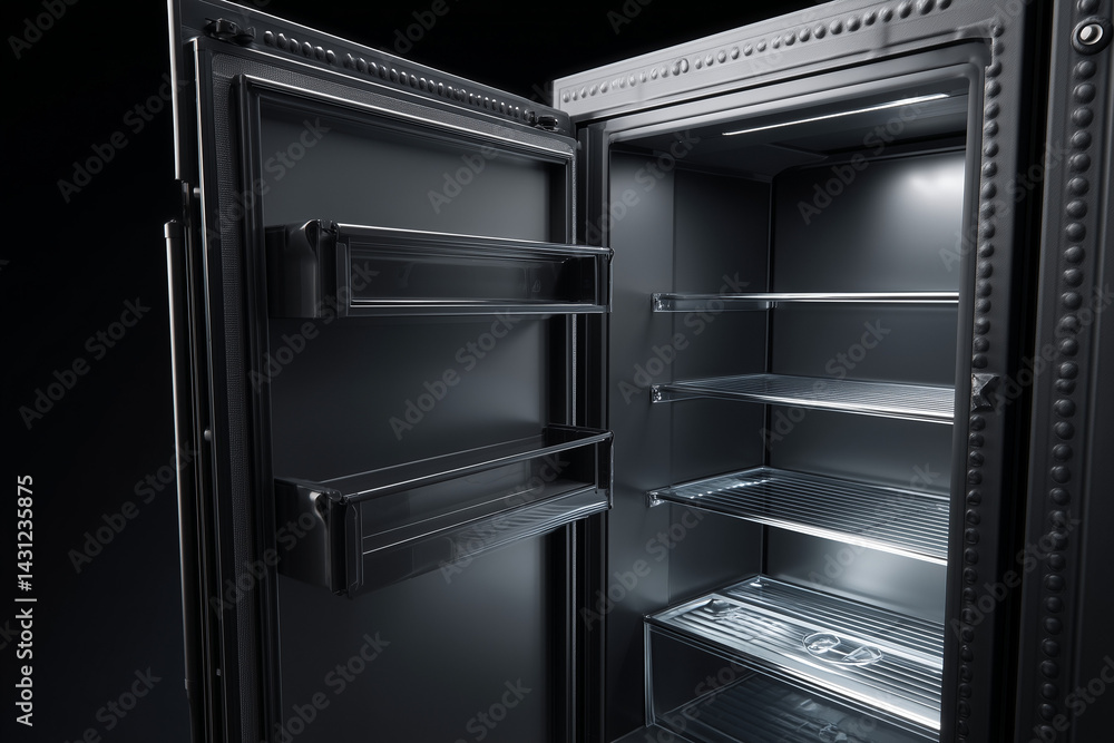 Obraz premium black matte luxury fridge 