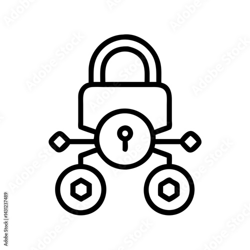 Secure action icon locking mechanism digital space minimalist illustration cybersecurity concept