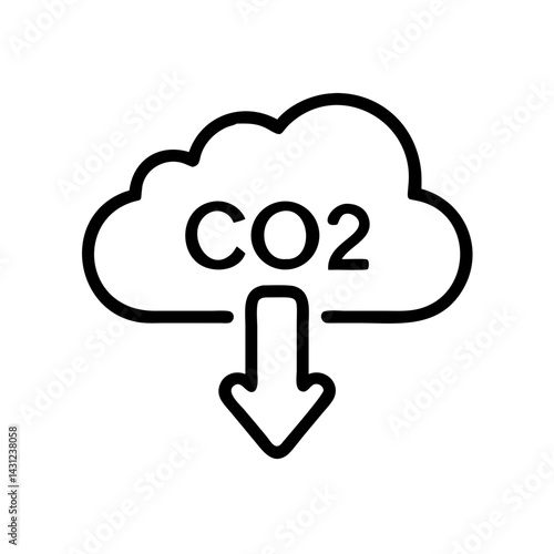 Reducing co2 emissions icon environmental awareness infographic urban setting illustrated concept