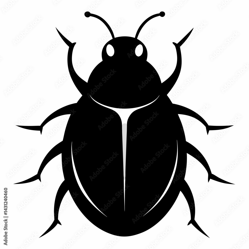 Flat Black Sea Ladybug Graphic Design Flat Black Sea Ladybug Graphic Design
