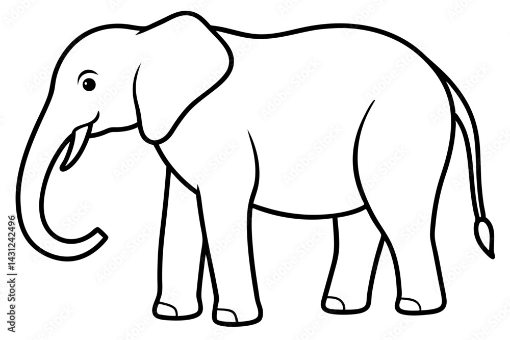 Naklejka premium Trendy Elephant Vector Art