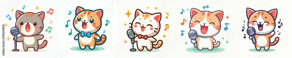 Vector of a cat singing. Vector of a cat singing.