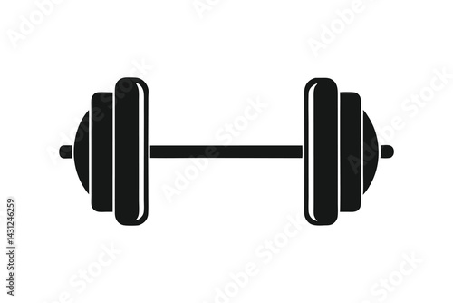 Barbell silhouette vector design isolated on a white background