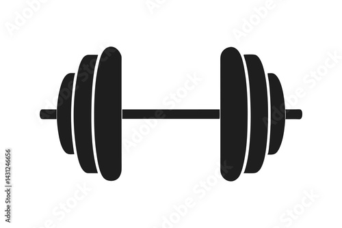 dumbbell silhouette vector illustration on white background