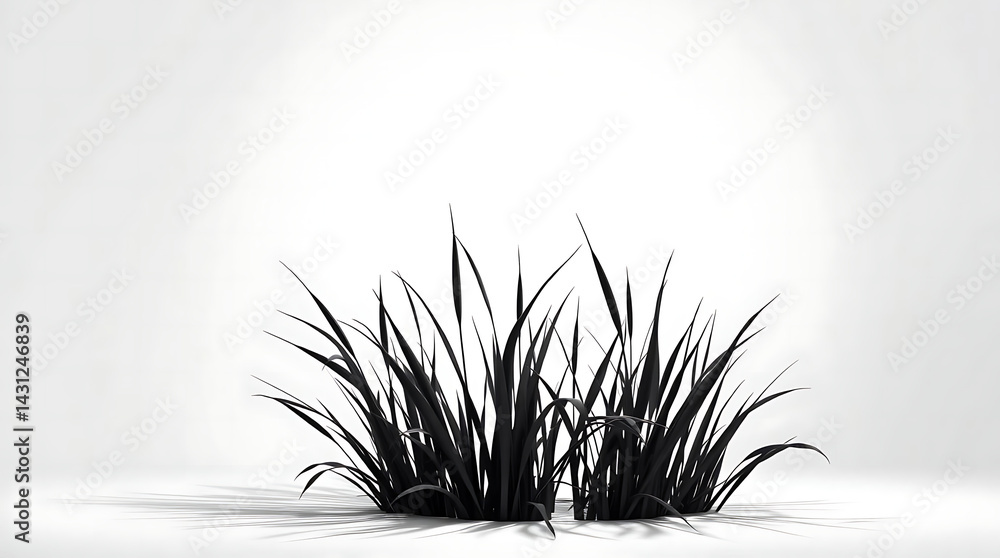 Obraz premium Green grass isolated on white background