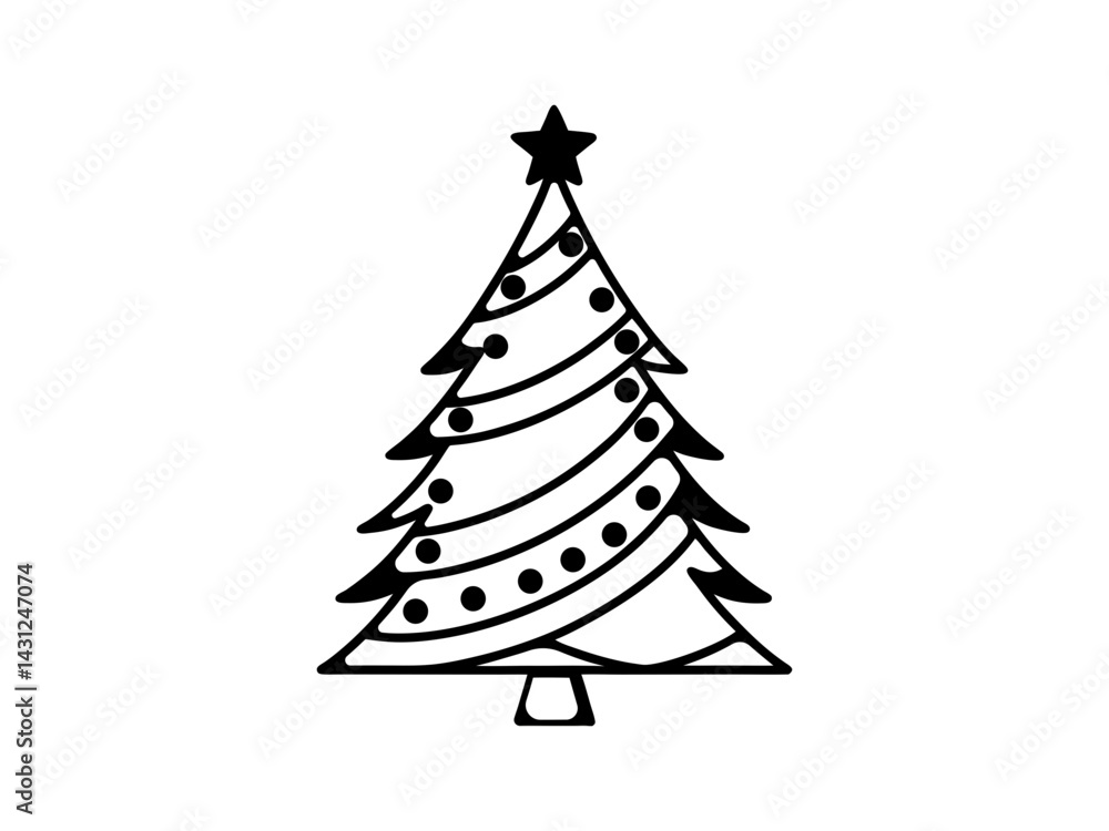 A vector graphic showcasing stylized Christmas trees. Christmas tree silhouettes, perfect for holiday designs.