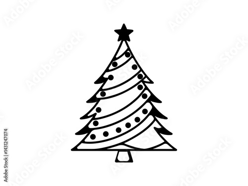A vector graphic showcasing  stylized Christmas trees.  Christmas tree silhouettes, perfect for holiday designs.