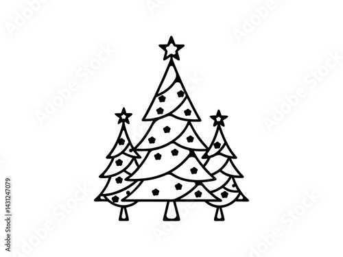 Obraz na płótnie A vector graphic showcasing stylized Christmas trees. Christmas tree silhouettes, perfect for holiday designs. w salonie