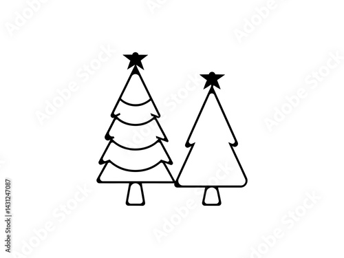 Obraz na płótnie A vector graphic showcasing stylized Christmas trees. Christmas tree silhouettes, perfect for holiday designs. w salonie