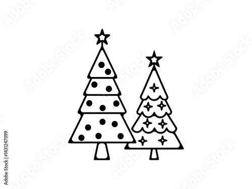 Obraz na płótnie A vector graphic showcasing stylized Christmas trees. Christmas tree silhouettes, perfect for holiday designs. w salonie
