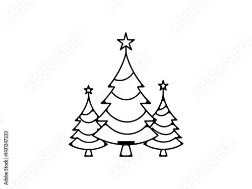Obraz na płótnie A vector graphic showcasing stylized Christmas trees. Christmas tree silhouettes, perfect for holiday designs. w salonie