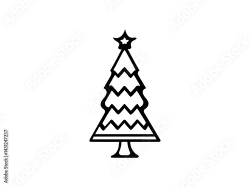A vector graphic showcasing  stylized Christmas trees.  Christmas tree silhouettes, perfect for holiday designs.