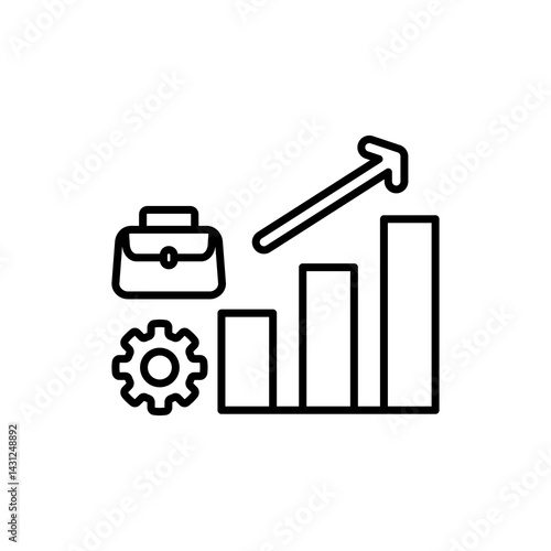 Wallpaper Mural career growth icon with line style isolated on white background, eps file and easy to edit and change color. Torontodigital.ca