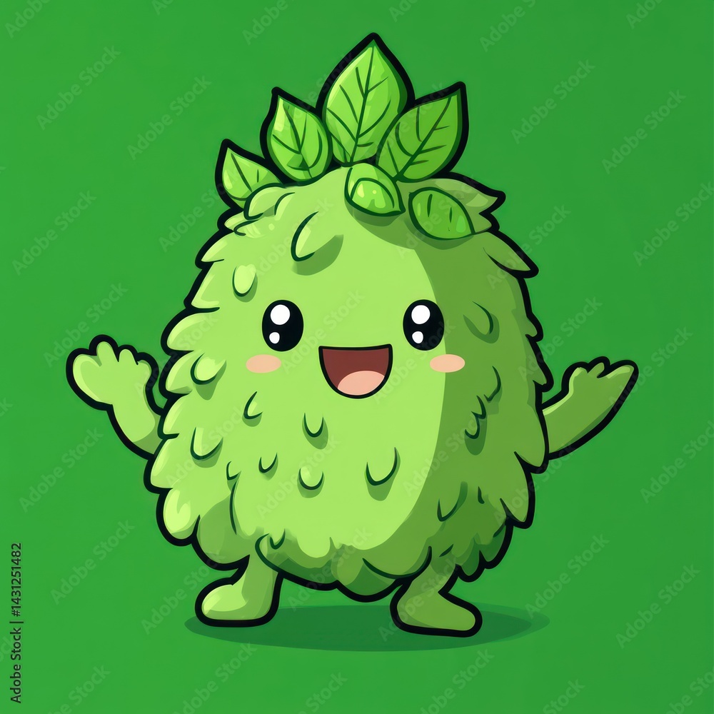 Adorable Green Monster Character Illustration Adorable Green Monster Character Illustration