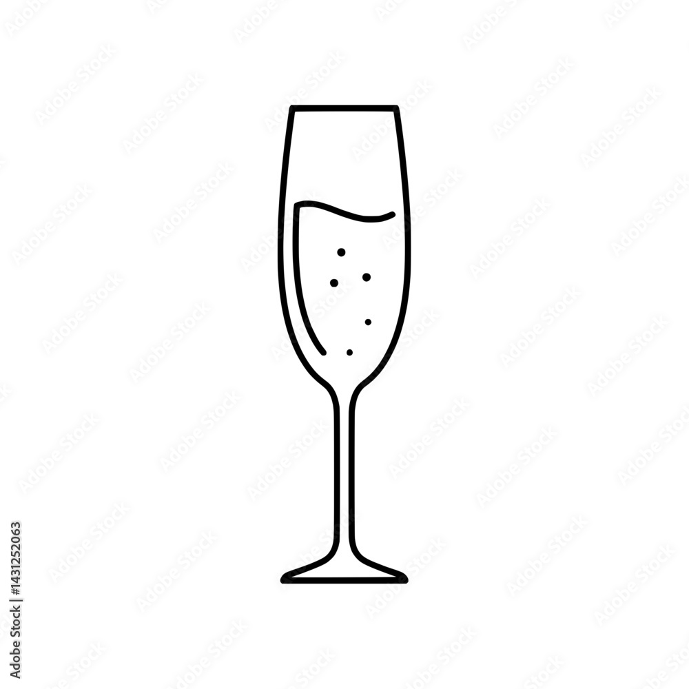 Champagne Glass icon for Festive drink concepts and designs Champagne Glass icon for Festive drink concepts and designs