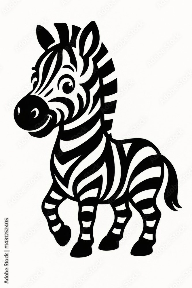 Fototapeta premium Black silhouette of a zebra