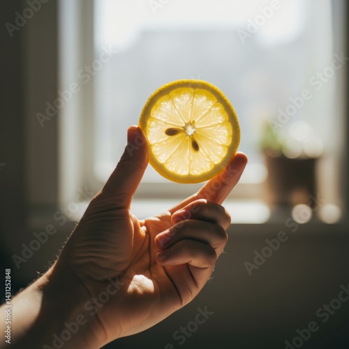 hand holding lemon