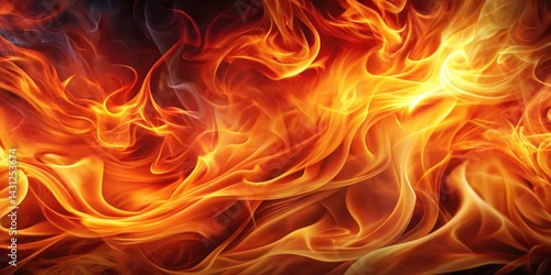 Abstract Fiery Orange and Yellow Flames Background Texture A Stunning Visual of Intense Burning Heat and Energy