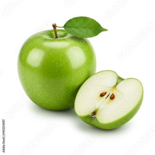 two green apples isolated on white