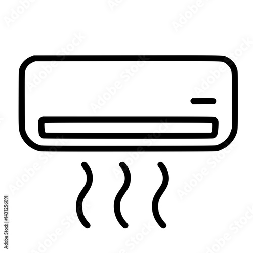 Air Conditioner Illustration – Wall-Mounted Cooling Appliance Icon