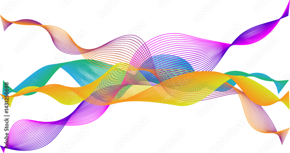 Fototapeta premium Abstract multicolored colorful waves. Colored ribbons.