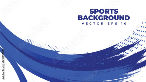 Abstract sports background with dynamic blue grunge shape