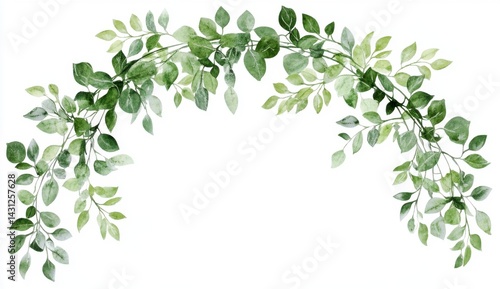 Wallpaper Mural Lush Green Watercolor Foliage Garland Arch Torontodigital.ca