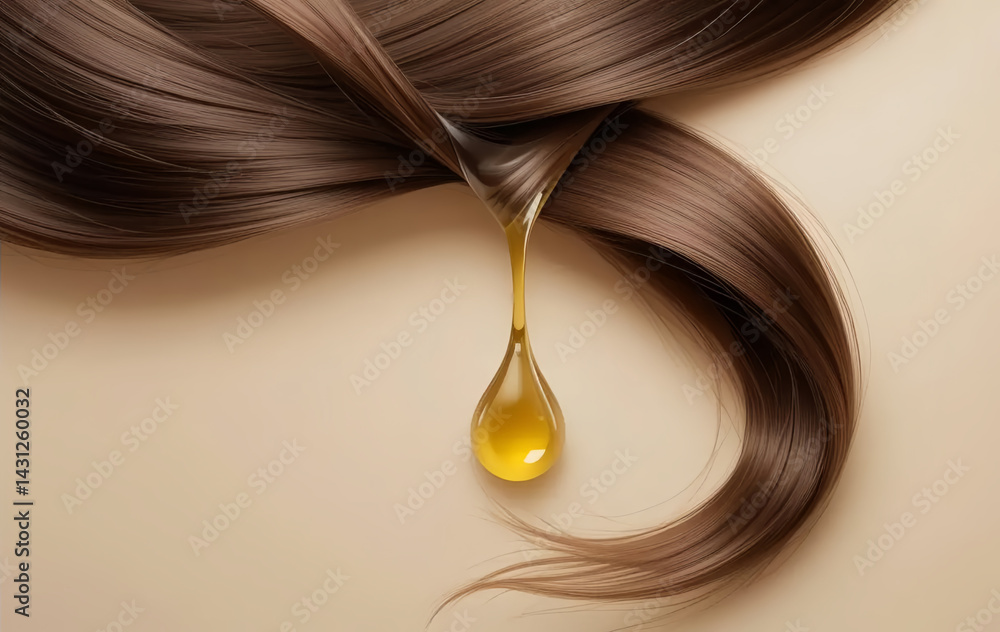 Fototapeta premium Nourishing Oil Drenching Glossy Brown Hair