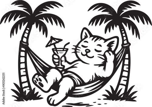 cat on the palm
