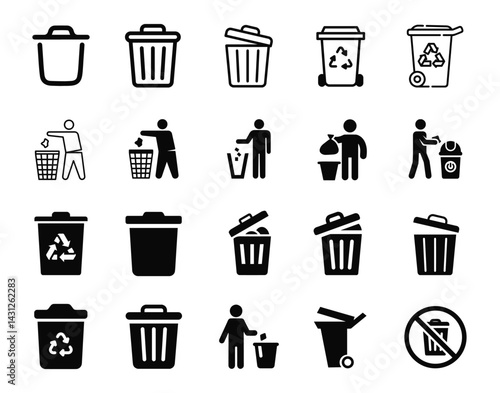 Clean and Simple: Vector Trash Bin Icon for Efficient Digital Design Solutions