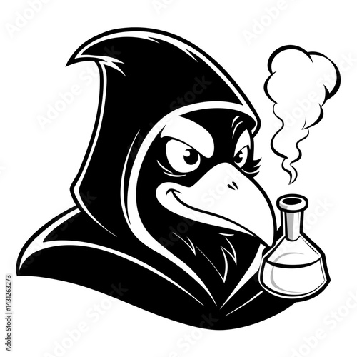 Crow alchemist head mascot