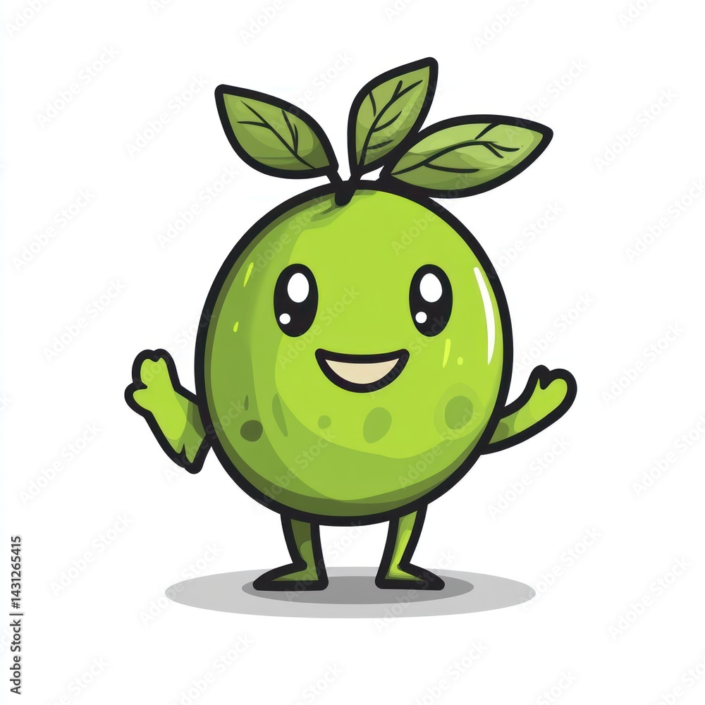 Adorable Lime Cartoon Character Illustration Adorable Lime Cartoon Character Illustration