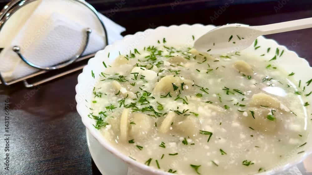 Pelmeni in a plate is a national dish in Russia Pelmeni in a plate is a national dish in Russia