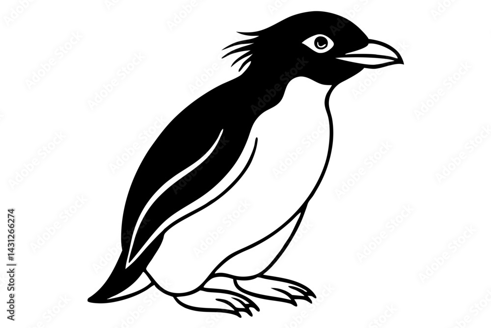 Fototapeta premium Stylized Rockhopper Penguin