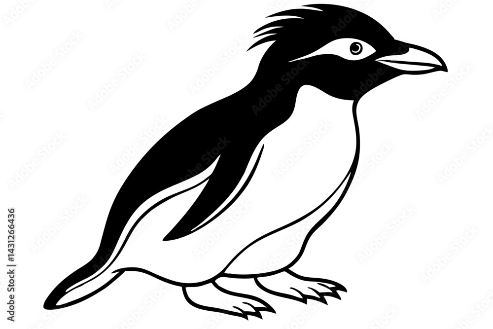 Obraz premium Stylized Rockhopper Penguin