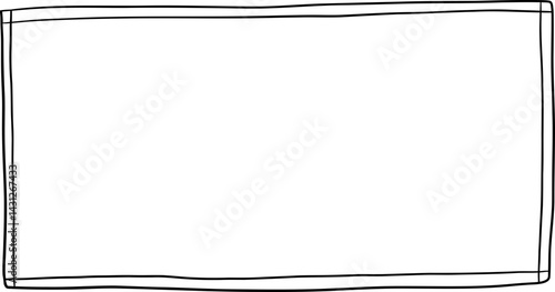 Hand drawn rectangular frame for minimalist design projects
