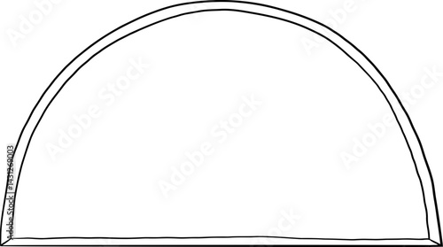 Abstract half-circle hand drawn frame design for decorative accents