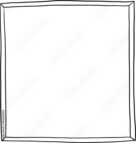 Abstract square hand drawn frame for versatile decoration