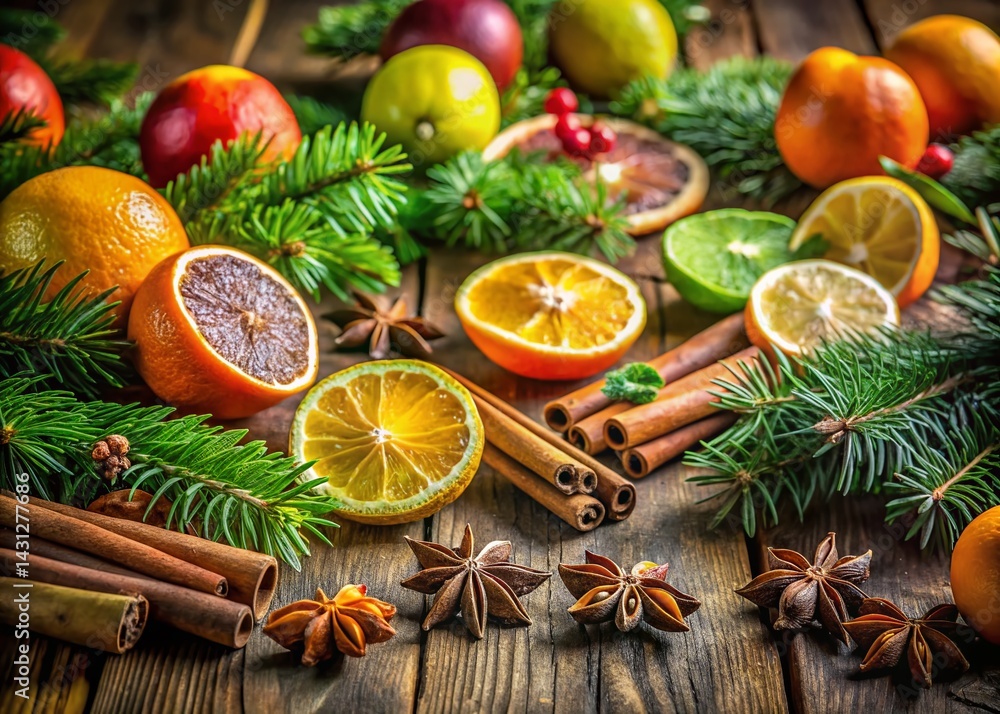 Rustic Winter Citrus & Spice Still Life - Tilt-Shift Photography Rustic Winter Citrus & Spice Still Life - Tilt-Shift Photography