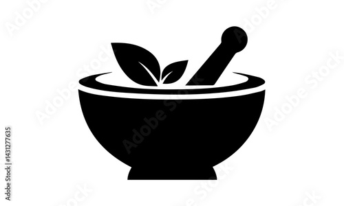 mortar and pestle with herbs
