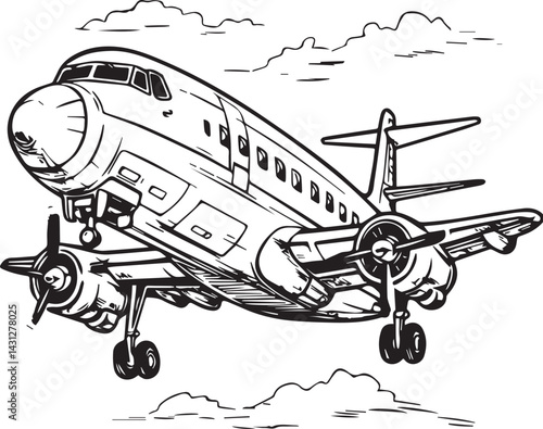 vector illustration of a plane