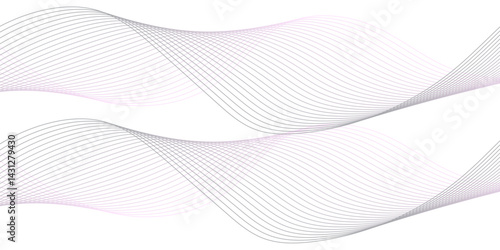 Abstract Vector Composition of Wave Lines on Transparent Background – Ideal for High-Tech Communication Designs, Big Data Reports, Research Presentations, and Business Technology Collateral