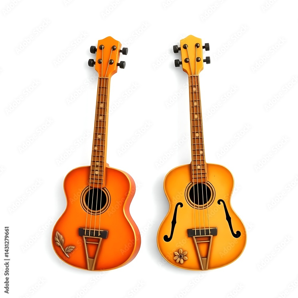 Naklejka premium acoustic guitar isolated on white