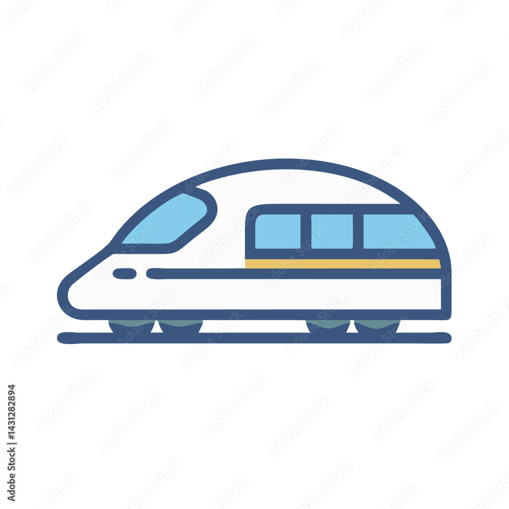 High-Speed Train Icon, Public Transportation, Modern Vehicle, Isolated on Black Background High-Speed Train Icon, Public Transportation, Modern Vehicle, Isolated on Black Background