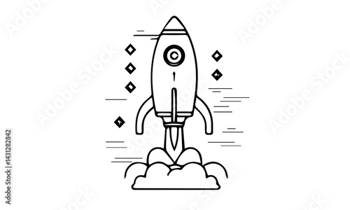 space rocket vector illustration
