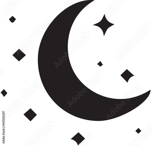 vector illustration of an abstract background with moon