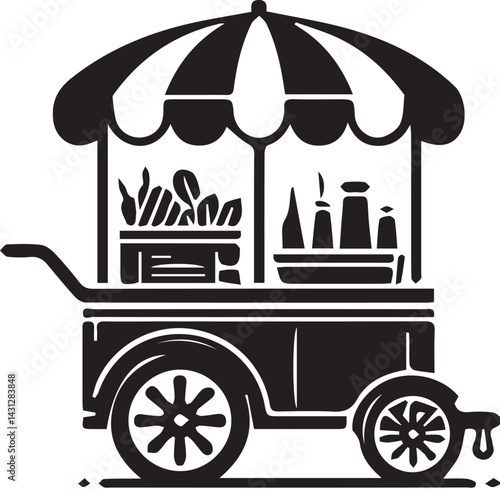 vintage carriage vector illustration - Shop Store Silhouette Images