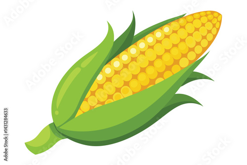 Isolated Fresh Corn Vector Illustration