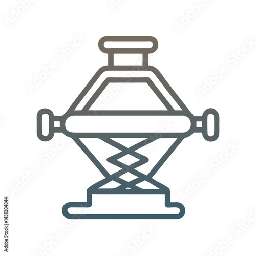 Stylized Car Jack Illustration: Vehicle Repair Tool for Automotive Maintenance