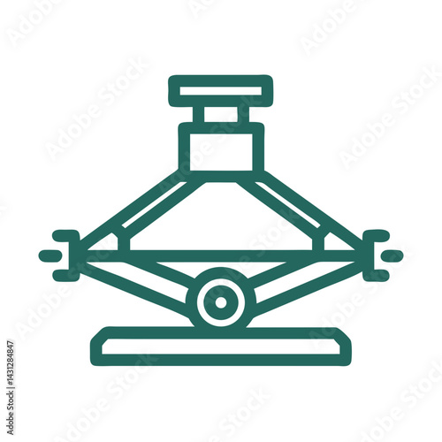 Car Scissor Jack Outline Icon for Lifting Vehicles, Automotive Tool